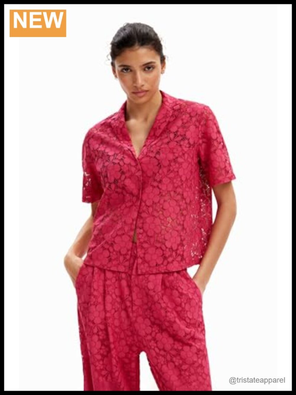 Desigual Woman Woven Short Sleeve Button Down Shirt